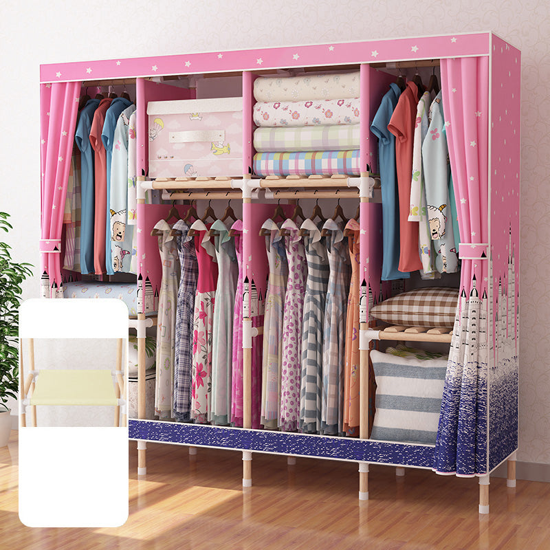 Natural Meringue Wood Frame Wardrobe Modern Style Home Wardrobe Armoire