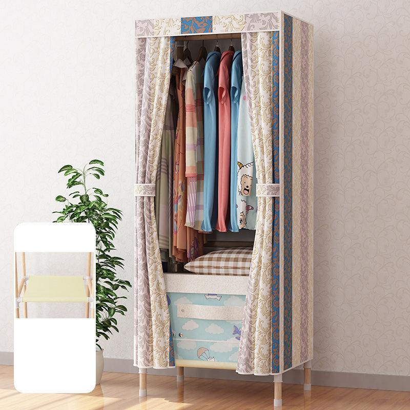 Natural Meringue Wood Frame Wardrobe Modern Style Home Wardrobe Armoire