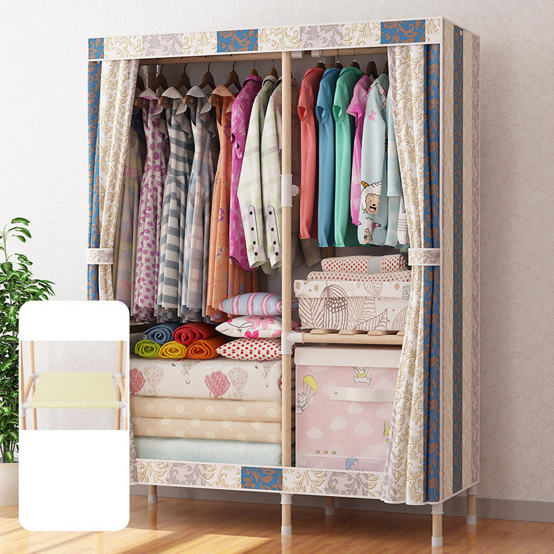 Natural Meringue Wood Frame Wardrobe Modern Style Home Wardrobe Armoire