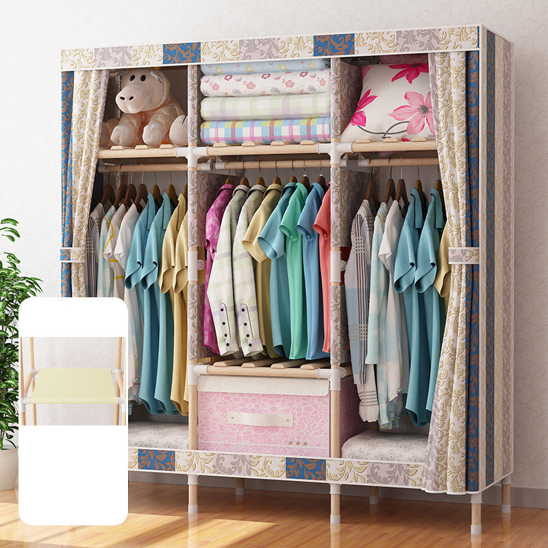 Natural Meringue Wood Frame Wardrobe Modern Style Home Wardrobe Armoire