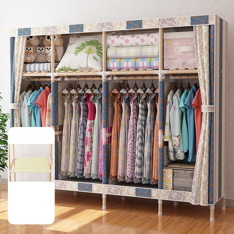 Natural Meringue Wood Frame Wardrobe Modern Style Home Wardrobe Armoire