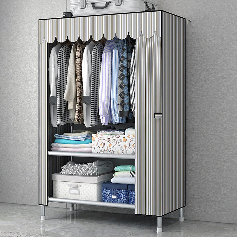 Modern Style Home Wardrobe Armoire Steel Frame Wardrobe Cabinet