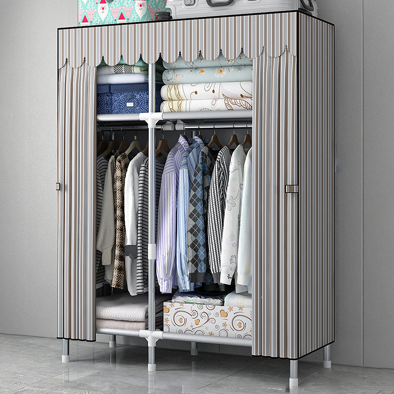 Modern Style Home Wardrobe Armoire Steel Frame Wardrobe Cabinet