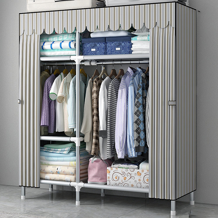 Modern Style Home Wardrobe Armoire Steel Frame Wardrobe Cabinet