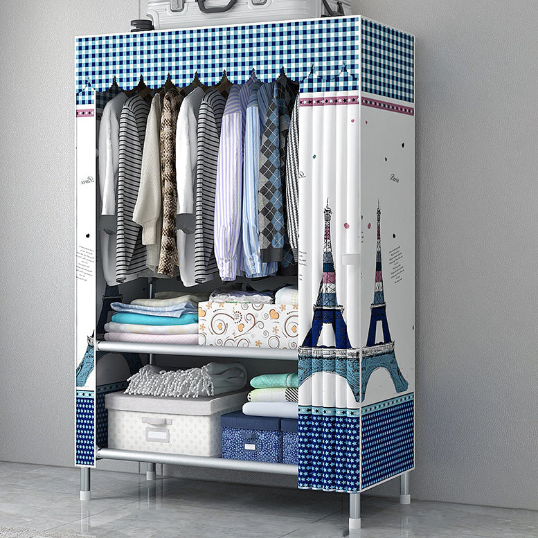 Modern Style Home Wardrobe Armoire Steel Frame Wardrobe Cabinet