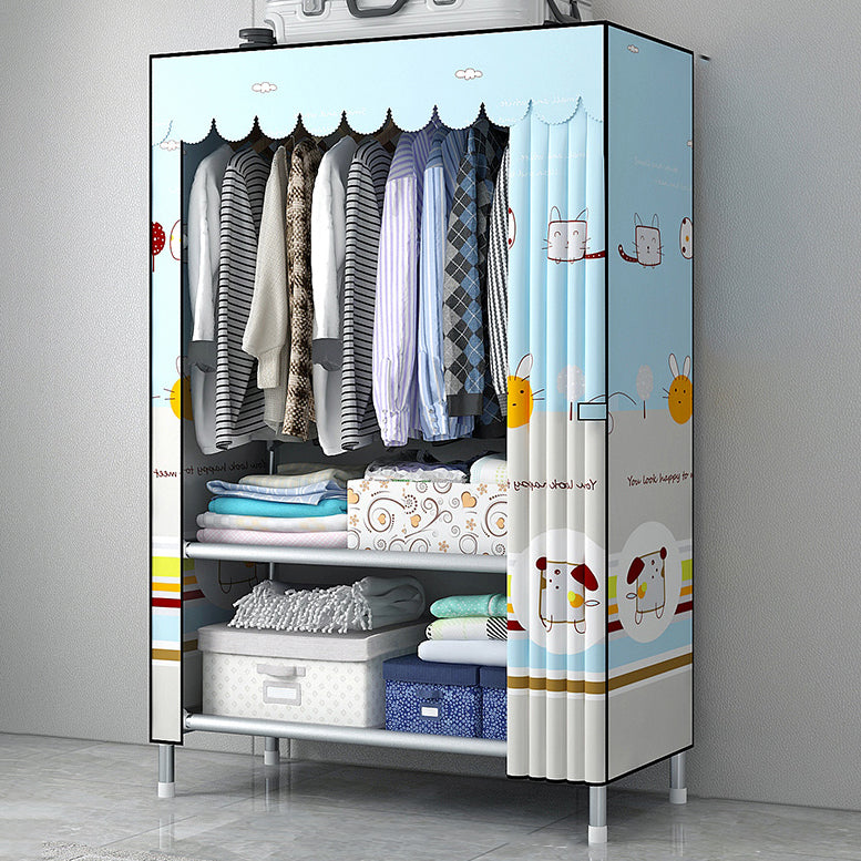 Modern Style Home Wardrobe Armoire Steel Frame Wardrobe Cabinet