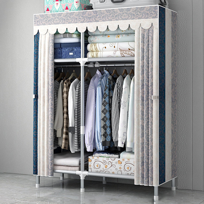 Modern Style Home Wardrobe Armoire Steel Frame Wardrobe Cabinet