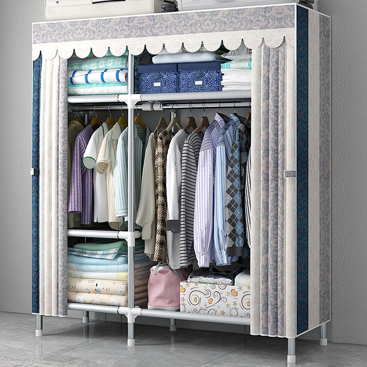 Modern Style Home Wardrobe Armoire Steel Frame Wardrobe Cabinet