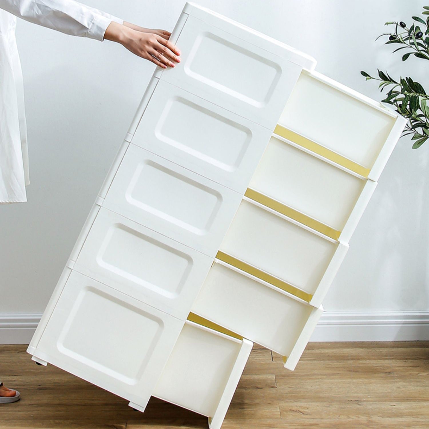 Contemporary Style Non-Hanging Armoire Plastic Home Storage Cabinet