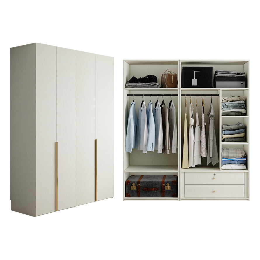 Engineered Wood Wardrobe Armoire Modern White Wardrobe for Bedroom