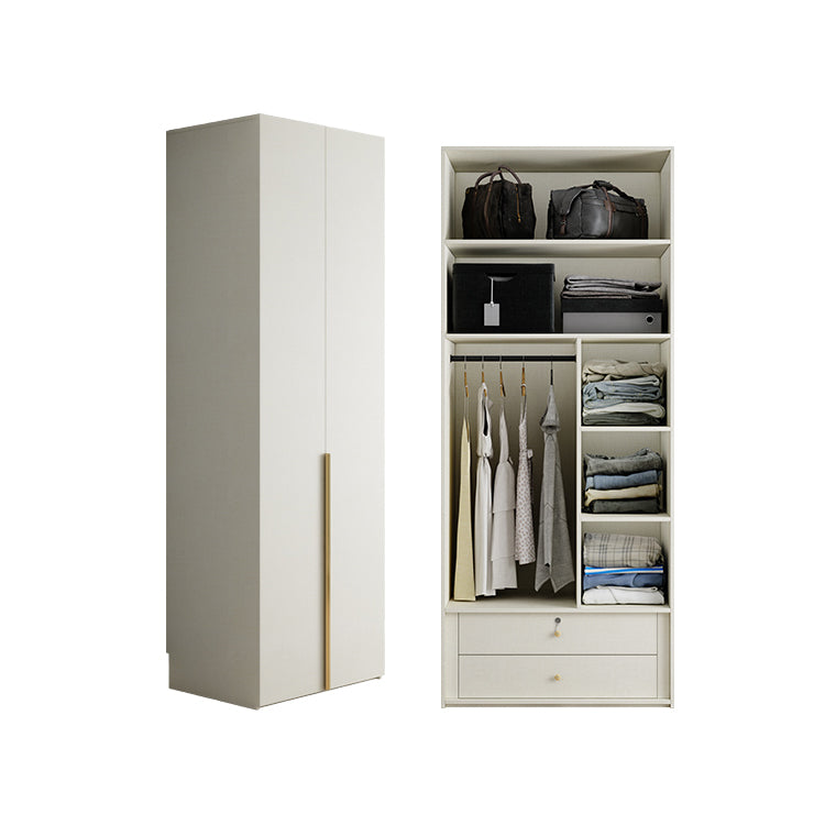 Engineered Wood Wardrobe Armoire Modern White Wardrobe for Bedroom