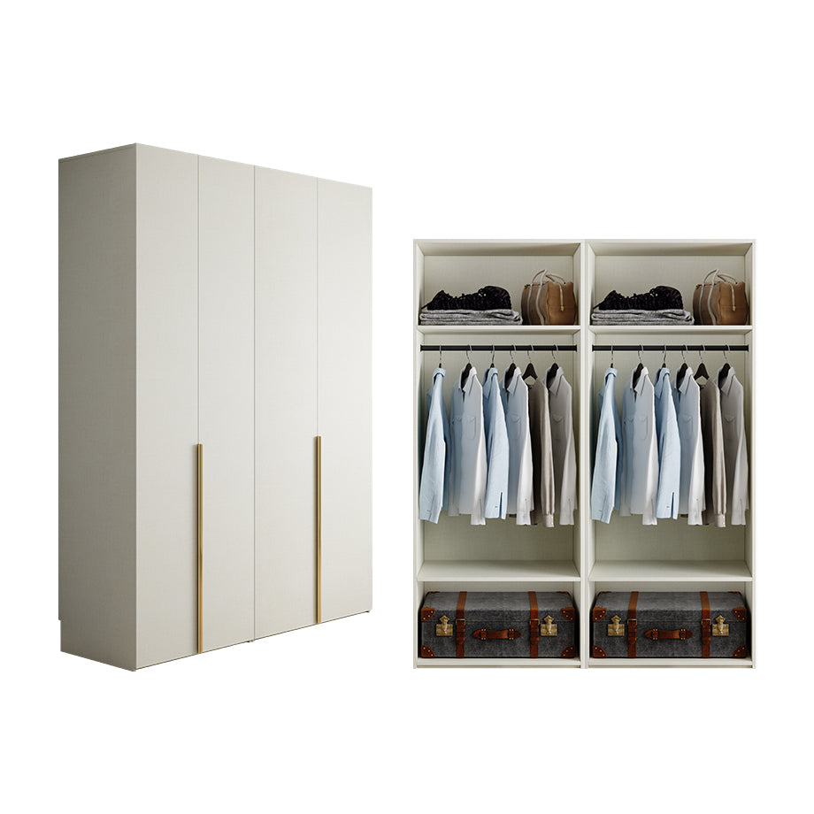 Engineered Wood Wardrobe Armoire Modern White Wardrobe for Bedroom