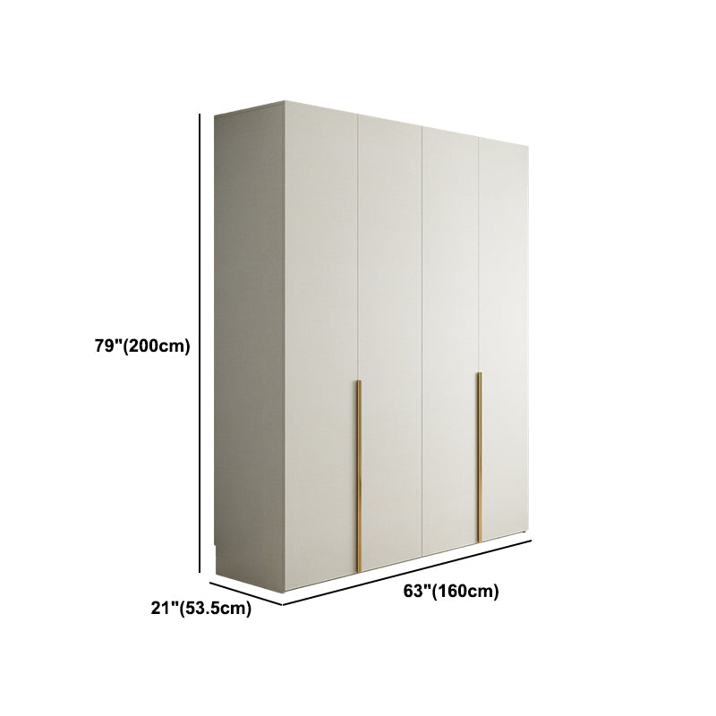 Engineered Wood Wardrobe Armoire Modern White Wardrobe for Bedroom