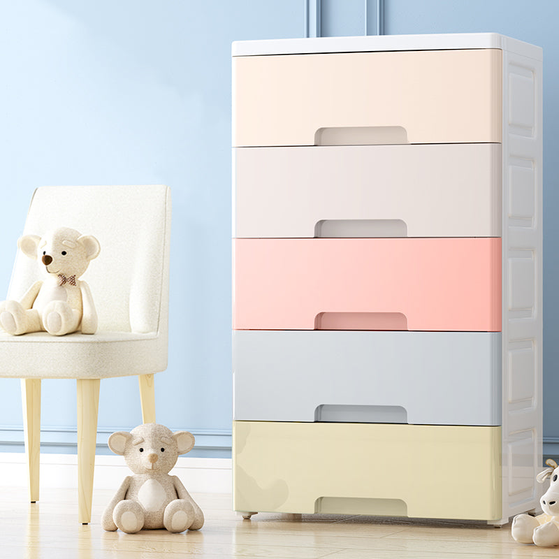 Contemporary Plastic Storage Cabinet With Drawer Non-Hanging Armoire