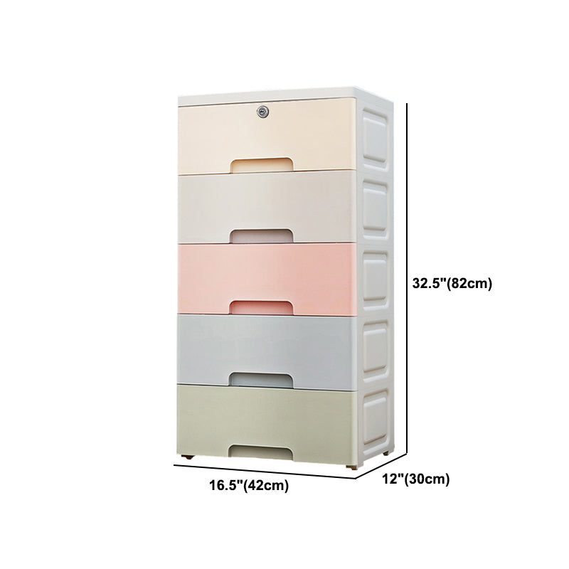 Contemporary Plastic Storage Cabinet With Drawer Non-Hanging Armoire