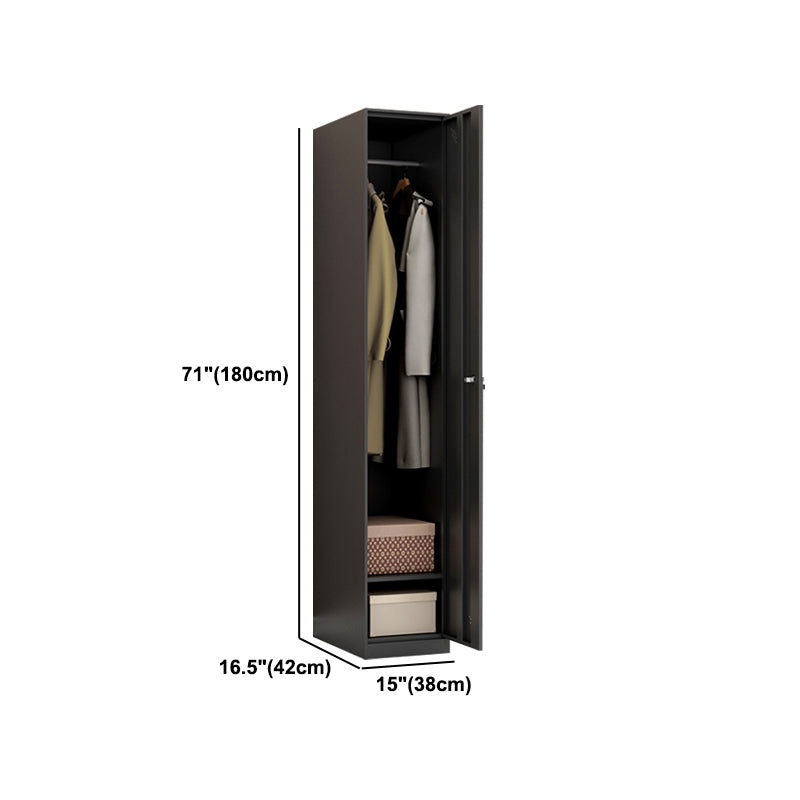 Metal Industrial Cabinet with Hinged Door Black Steel Storage Cabinet for Home