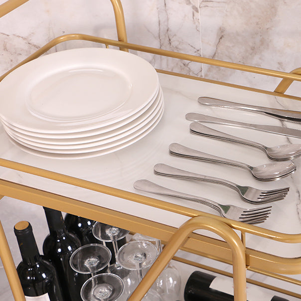 31.1"H Modern Rolling Prep Table Rectangular Metal Prep Table for Home Use