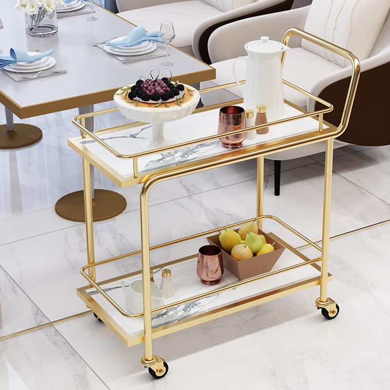 Contemporary Metal Prep Table 33.86"H Rolling Prep Table for Dining Room