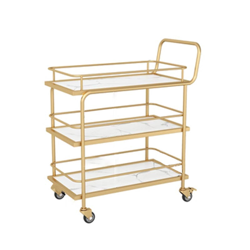 Contemporary Metal Prep Table 33.86"H Rolling Prep Table for Dining Room