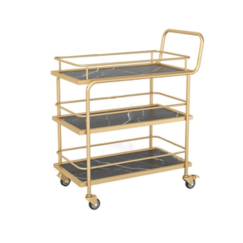 Contemporary Metal Prep Table 33.86"H Rolling Prep Table for Dining Room