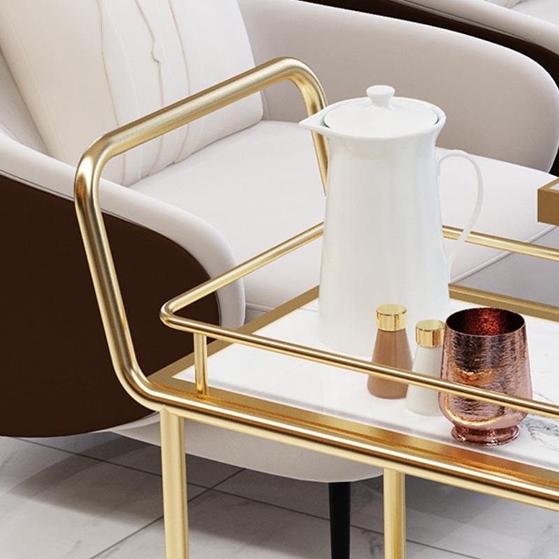 Contemporary Metal Prep Table 33.86"H Rolling Prep Table for Dining Room