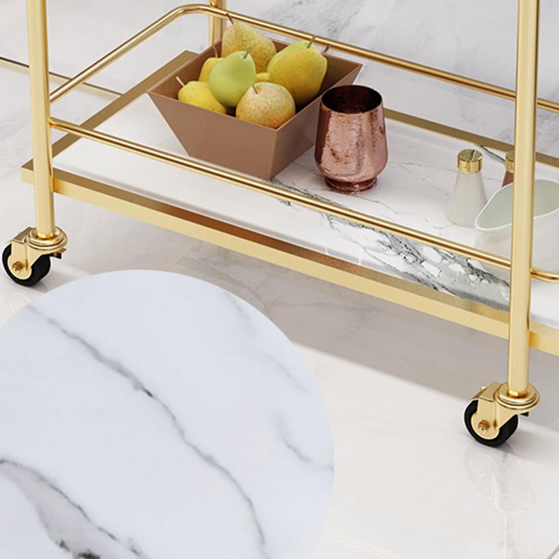 Contemporary Metal Prep Table 33.86"H Rolling Prep Table for Dining Room