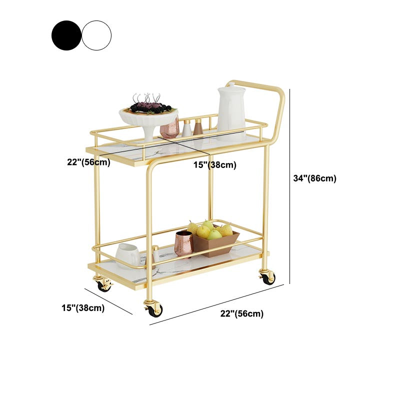 Contemporary Metal Prep Table 33.86"H Rolling Prep Table for Dining Room