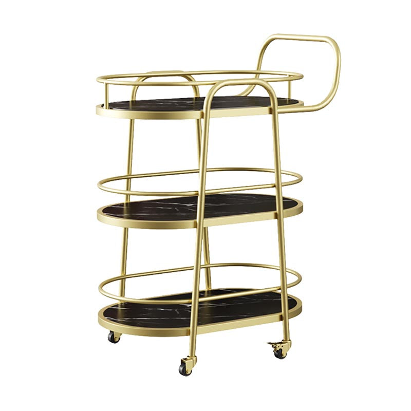 32.68" High Rolling Modern Prep Table Metal Prep Table for Dining Room