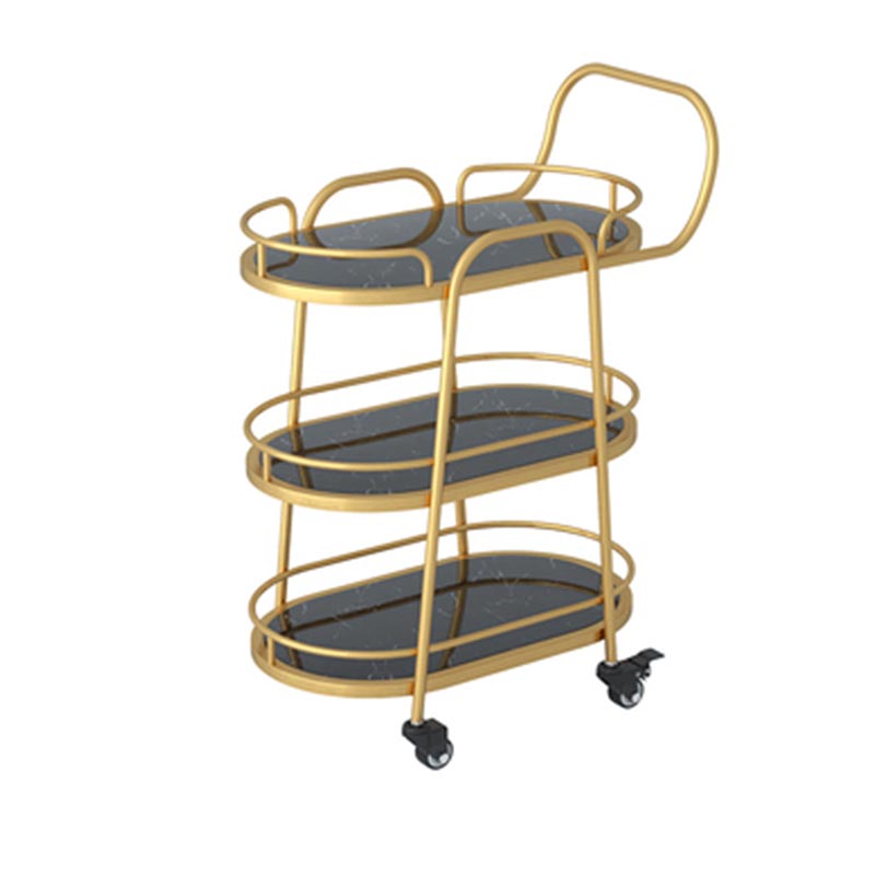 32.68" High Rolling Modern Prep Table Metal Prep Table for Dining Room