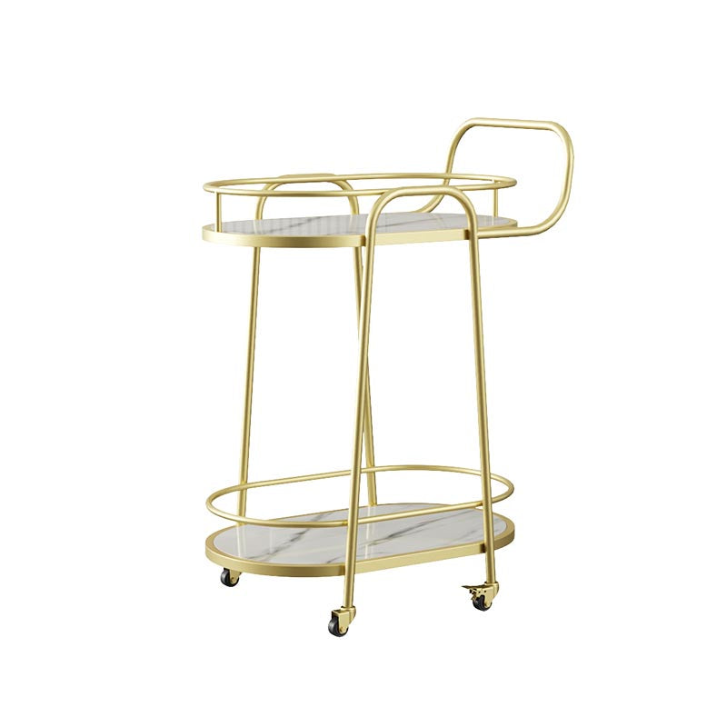 32.68" High Rolling Modern Prep Table Metal Prep Table for Dining Room