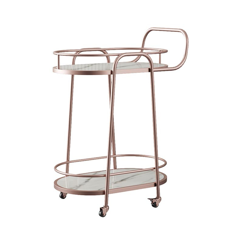 32.68" High Rolling Modern Prep Table Metal Prep Table for Dining Room