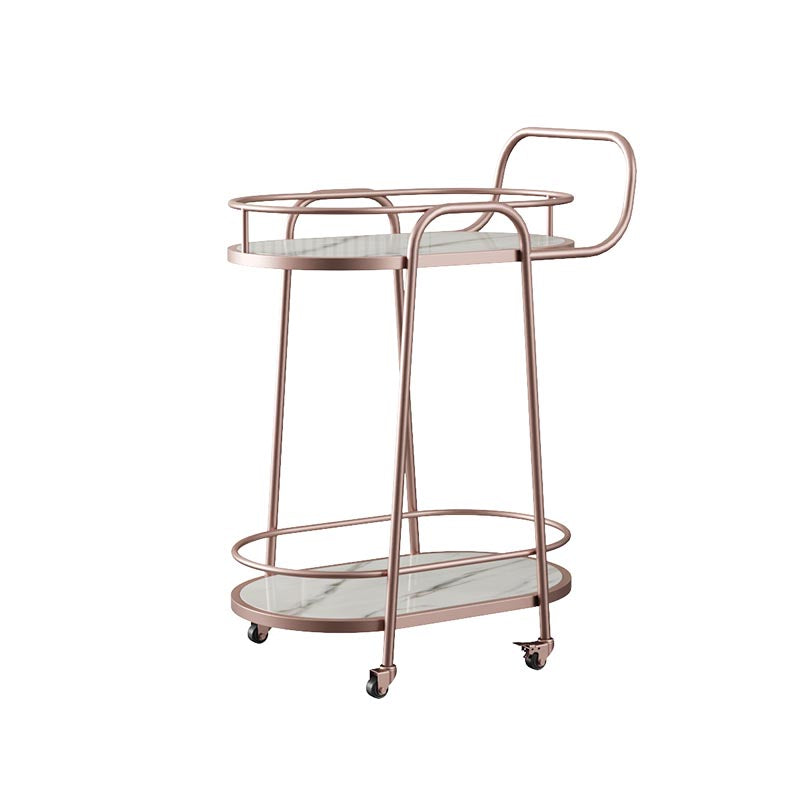 32.68" High Rolling Modern Prep Table Metal Prep Table for Dining Room