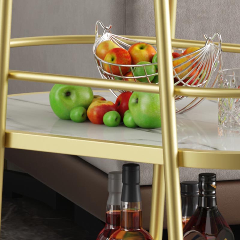 32.68" High Rolling Modern Prep Table Metal Prep Table for Dining Room