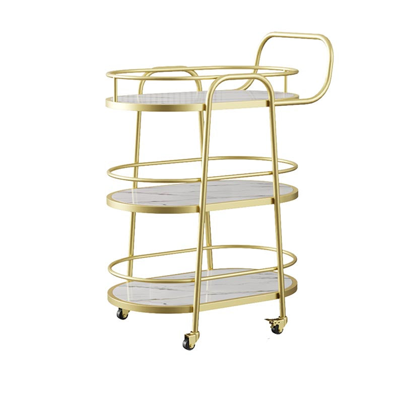 32.68" High Rolling Modern Prep Table Metal Prep Table for Dining Room