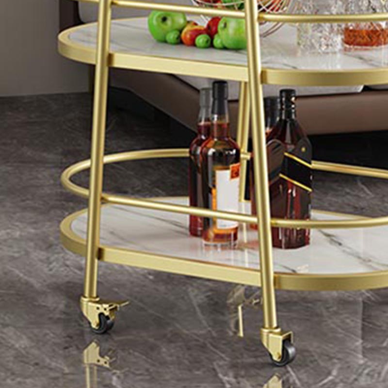 32.68" High Rolling Modern Prep Table Metal Prep Table for Dining Room