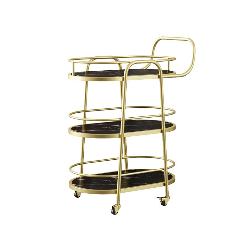 32.68" High Rolling Modern Prep Table Metal Prep Table for Dining Room