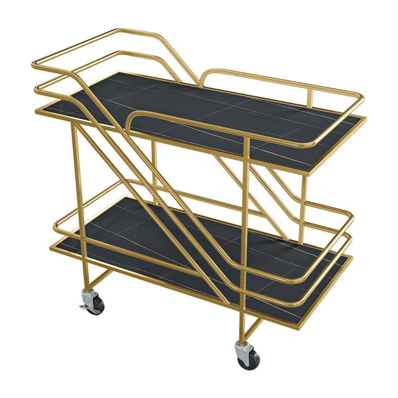 Contemporary Metal Prep Table 32.68"H Rolling Prep Table for Dining Room