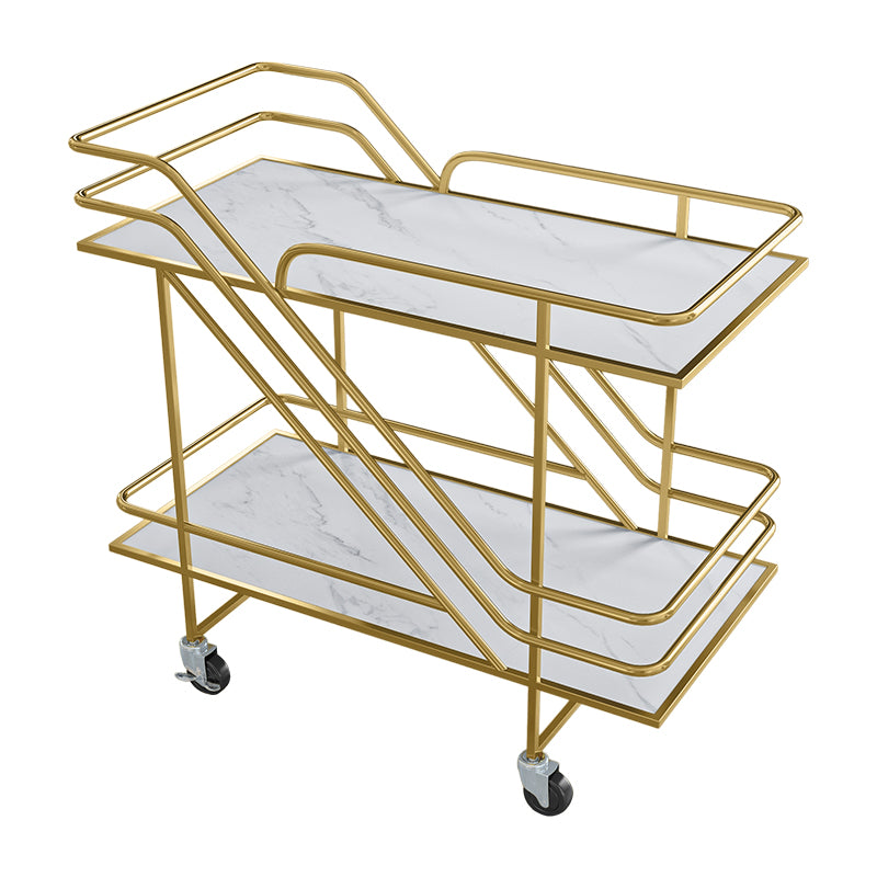 Contemporary Metal Prep Table 32.68"H Rolling Prep Table for Dining Room