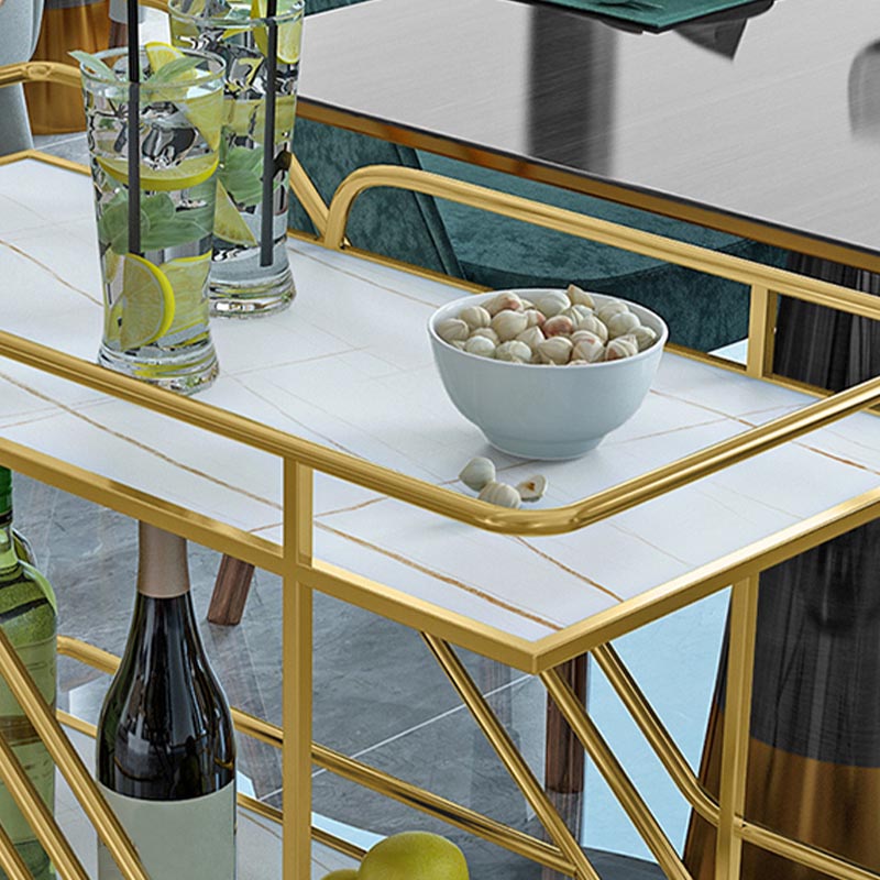 Contemporary Metal Prep Table 32.68"H Rolling Prep Table for Dining Room