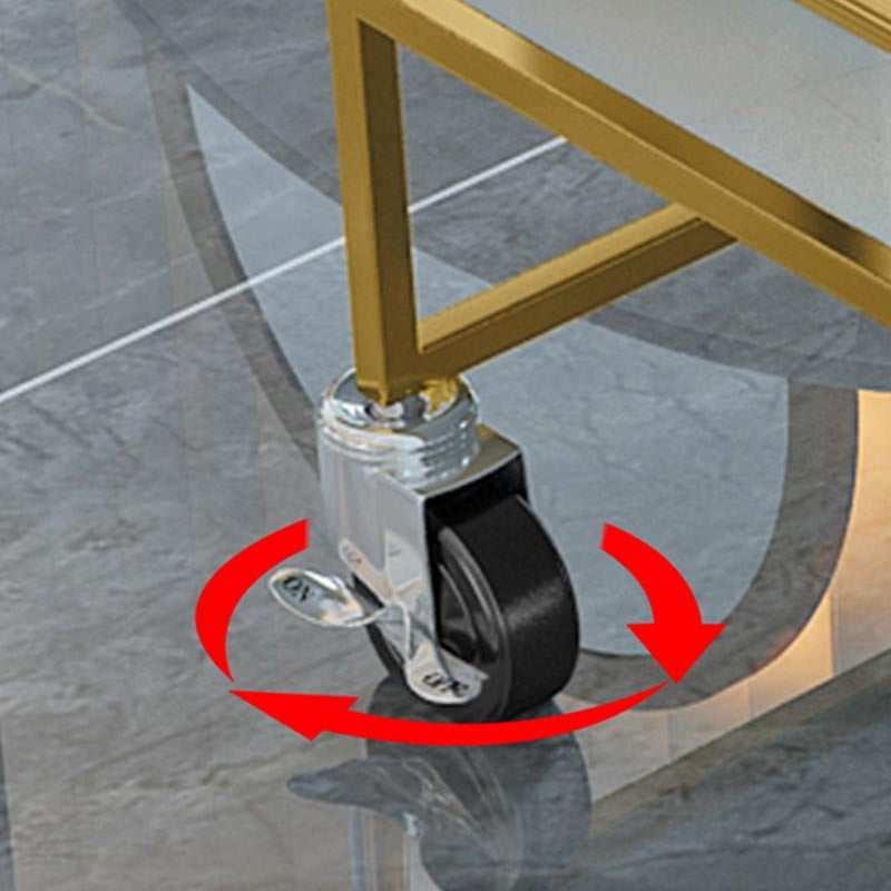 Contemporary Metal Prep Table 32.68"H Rolling Prep Table for Dining Room