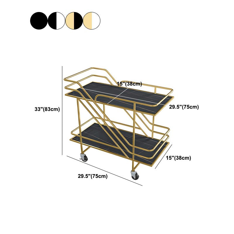 Contemporary Metal Prep Table 32.68"H Rolling Prep Table for Dining Room