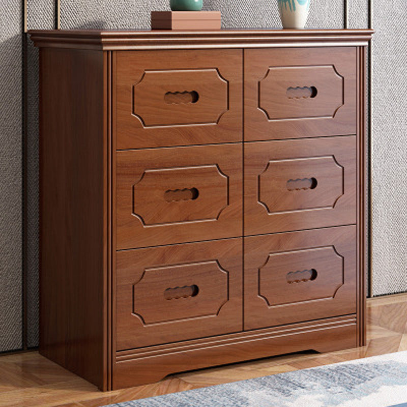 Horizontal Rubber Wood Double Dresser Modern Bedroom Storage Chest with 6 / 9 Drawers