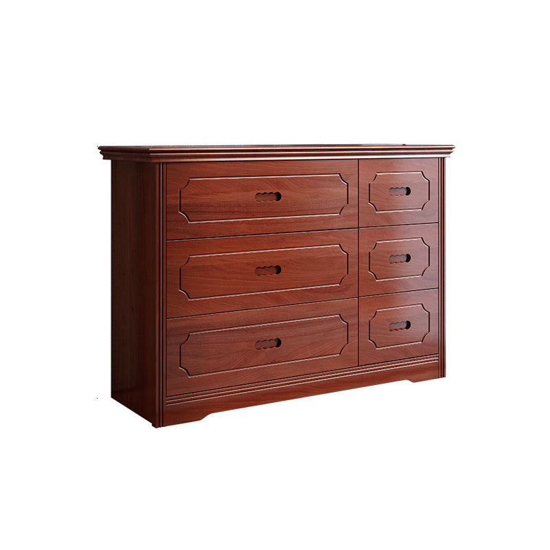 Horizontal Rubber Wood Double Dresser Modern Bedroom Storage Chest with 6 / 9 Drawers