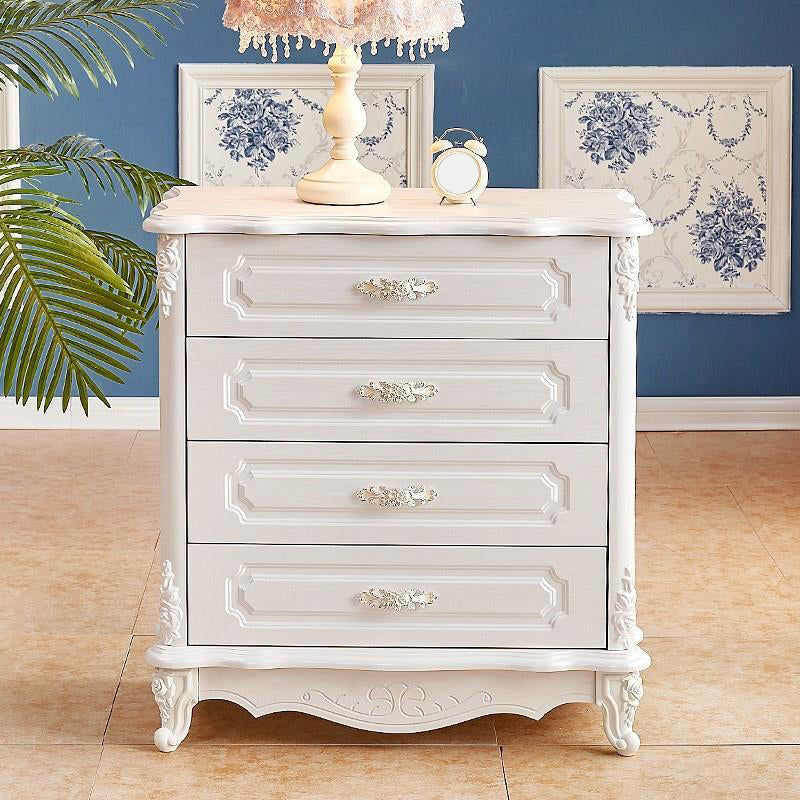 White Wood Storage Chest Dresser Modern Bedroom Storage Chest with Drawers