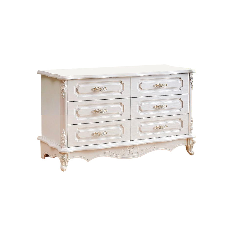 White Wood Storage Chest Dresser Modern Bedroom Storage Chest with Drawers