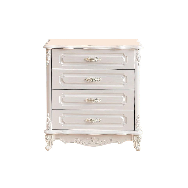 White Wood Storage Chest Dresser Modern Bedroom Storage Chest with Drawers