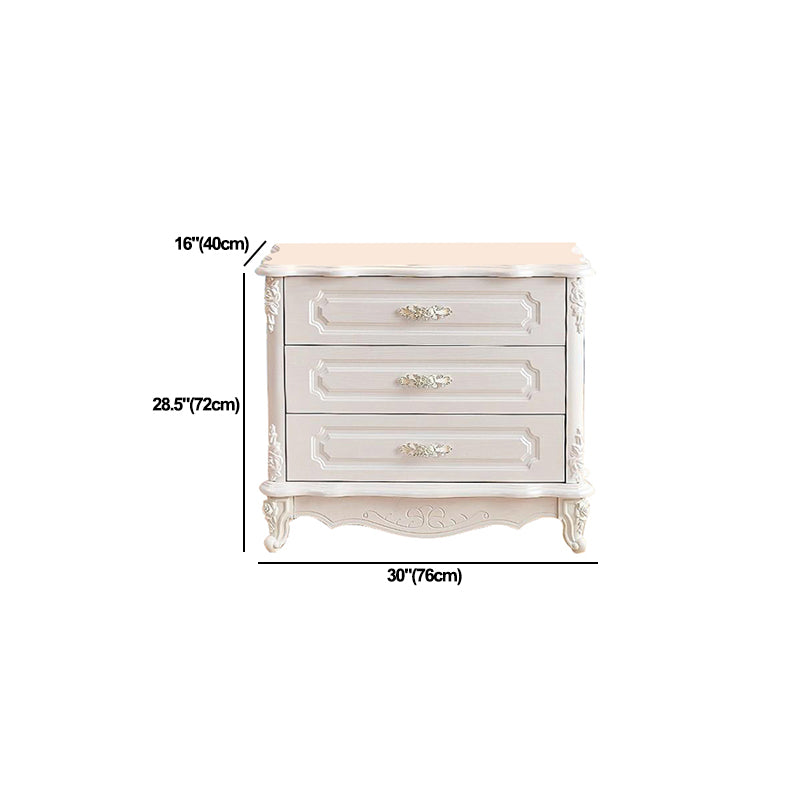 White Wood Storage Chest Dresser Modern Bedroom Storage Chest with Drawers