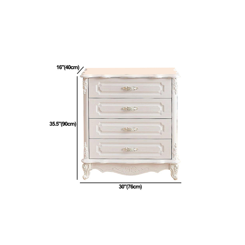White Wood Storage Chest Dresser Modern Bedroom Storage Chest with Drawers