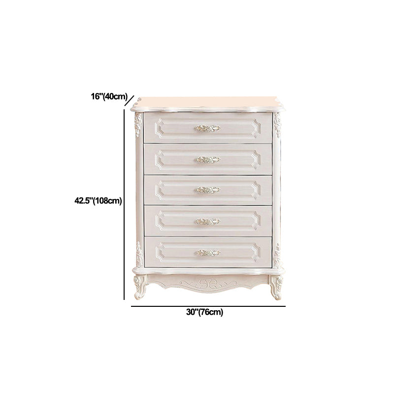 White Wood Storage Chest Dresser Modern Bedroom Storage Chest with Drawers