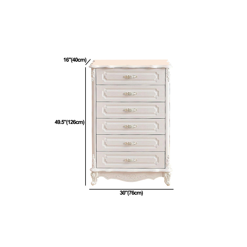 White Wood Storage Chest Dresser Modern Bedroom Storage Chest with Drawers